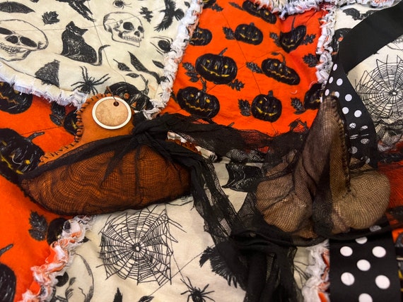 Primitive Witch Hat and Pumpkin Accents. Handmade