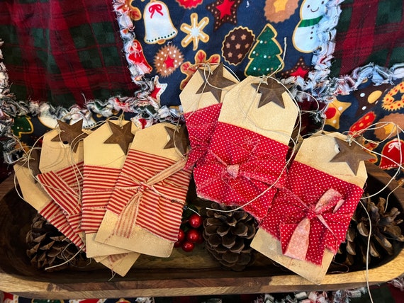 Primitive Christmas Gift Tags. Handmade