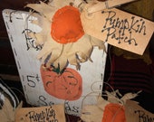 Primitive Halloween Sunflower Ornaments. Handmade