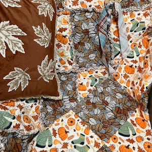 Fall Rag Quilt Throw. Handmade - Etsy