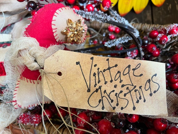 Primitive Christmas Santa Hat. Handmade