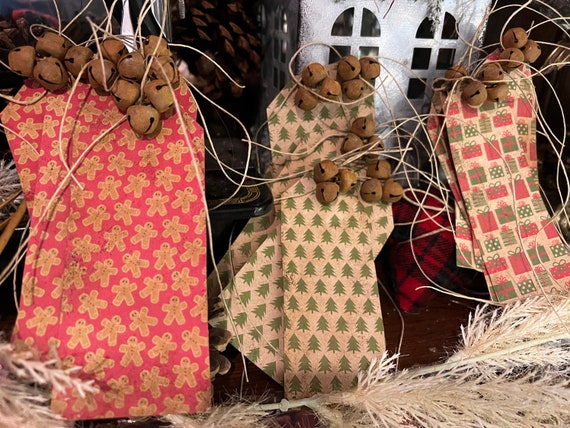 Primitive Christmas Gift Tags/Bowl Fillers. Handmade