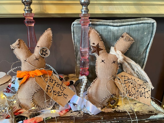 Primitive Bunnies Bowl Fillers. Handmade