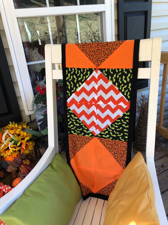 Primitive Halloween Rocking Chair Throw. Handmade