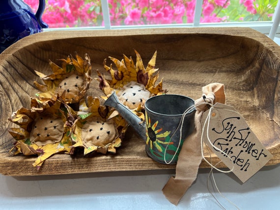 Primitive Sunflowers and Water Can.