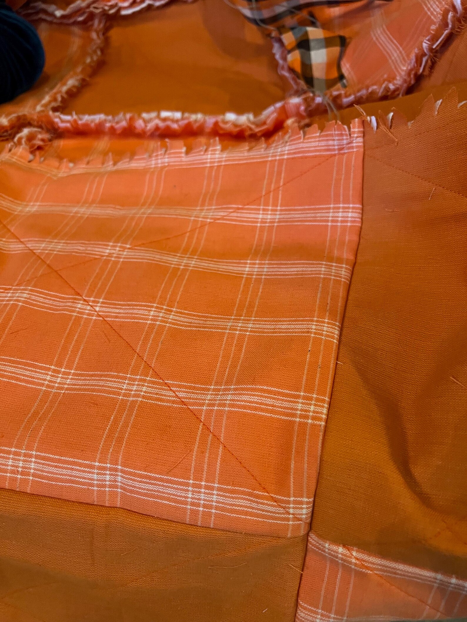 Homespun Fall Rag Quilt. Handmade - Etsy