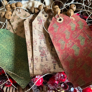 Primitive Christmas Tags. Handmade - Etsy