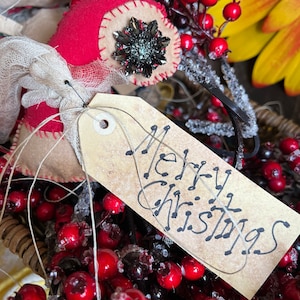 Bonnet de Noel de Noël primitif. Fait main