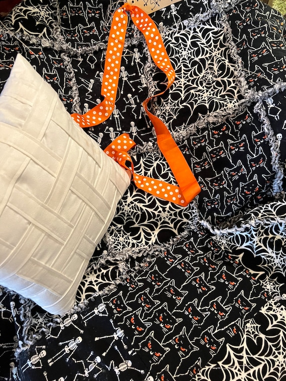 Halloween Rag Quilt Throw. Handmade