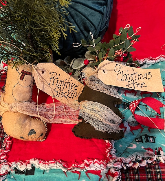 Primitive Christmas bowl fillers/Accents. Handmade