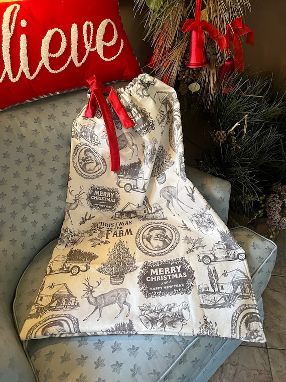 Christmas Santa Bag. Handmade