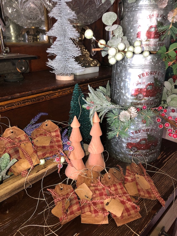 Primitive Decorative Tags. Handmade