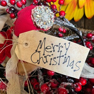 Bonnet de Noel de Noël primitif. Fait main