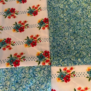 Summer Floral Rag Quilt Throw. Handmade - Etsy