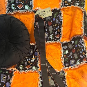 Halloween Potion Rag Quilt Throw. Handmade