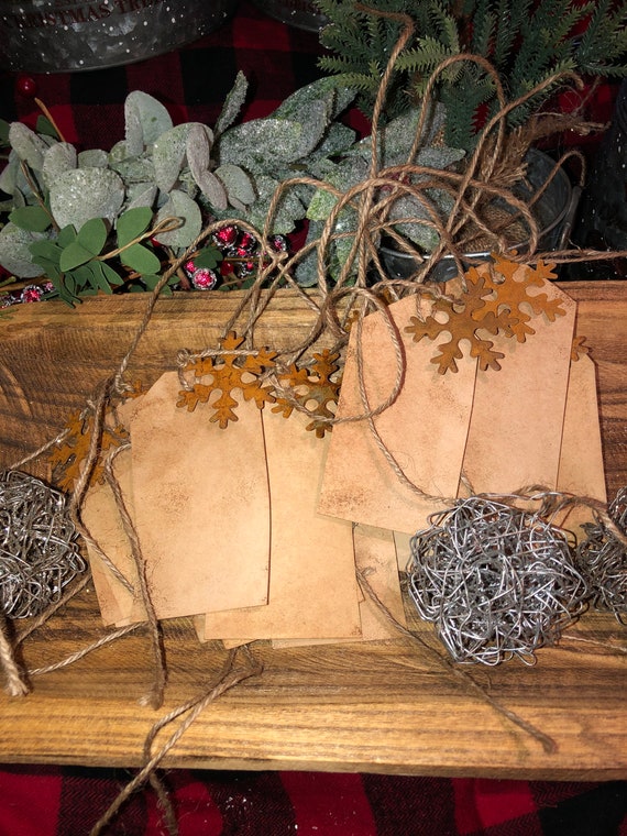 Primitive Christmas Gift Tags. Handmade