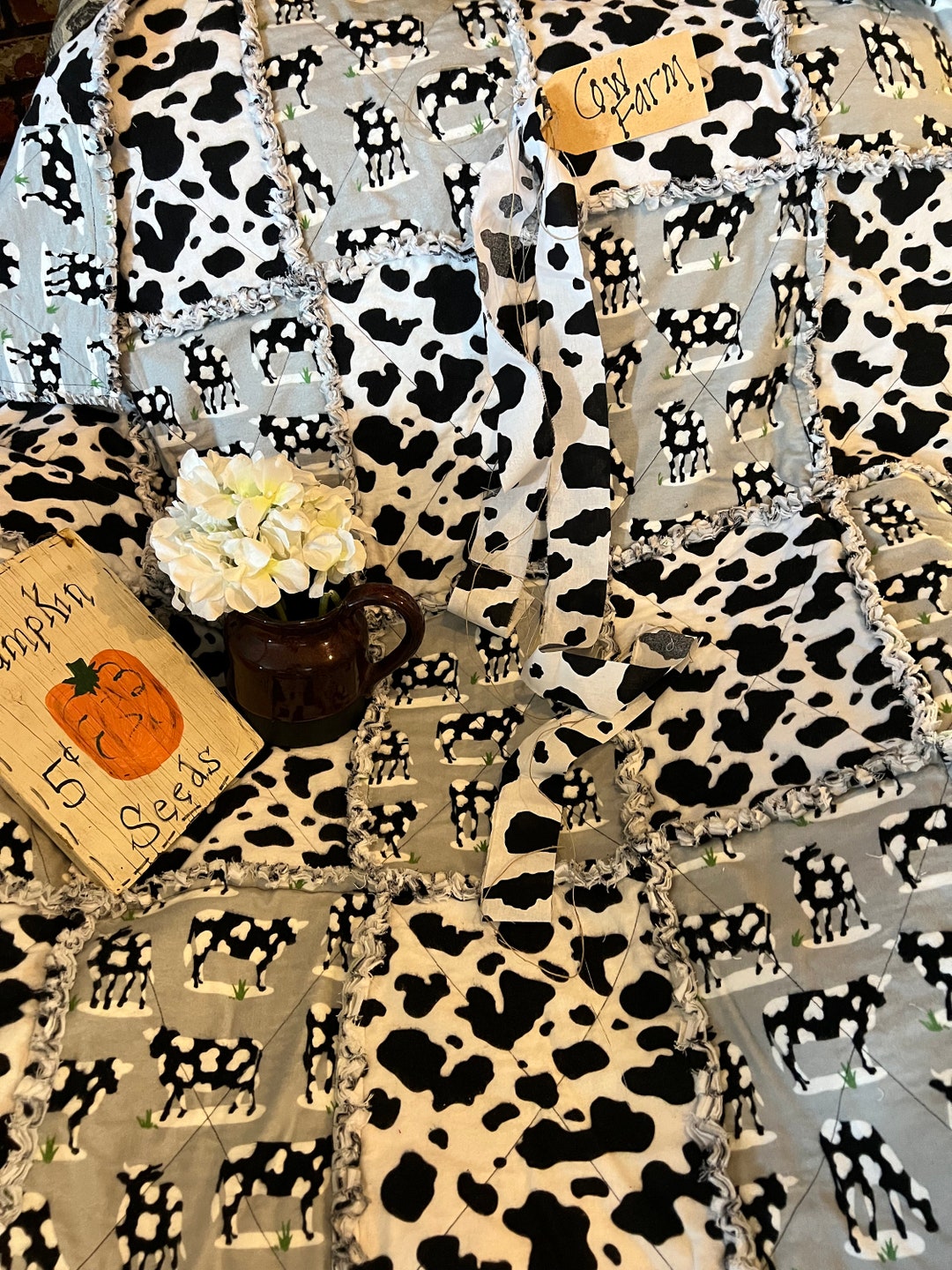 Cow Rag Quilt Throw - Etsy