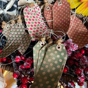 Primitive Christmas Tags. Handmade