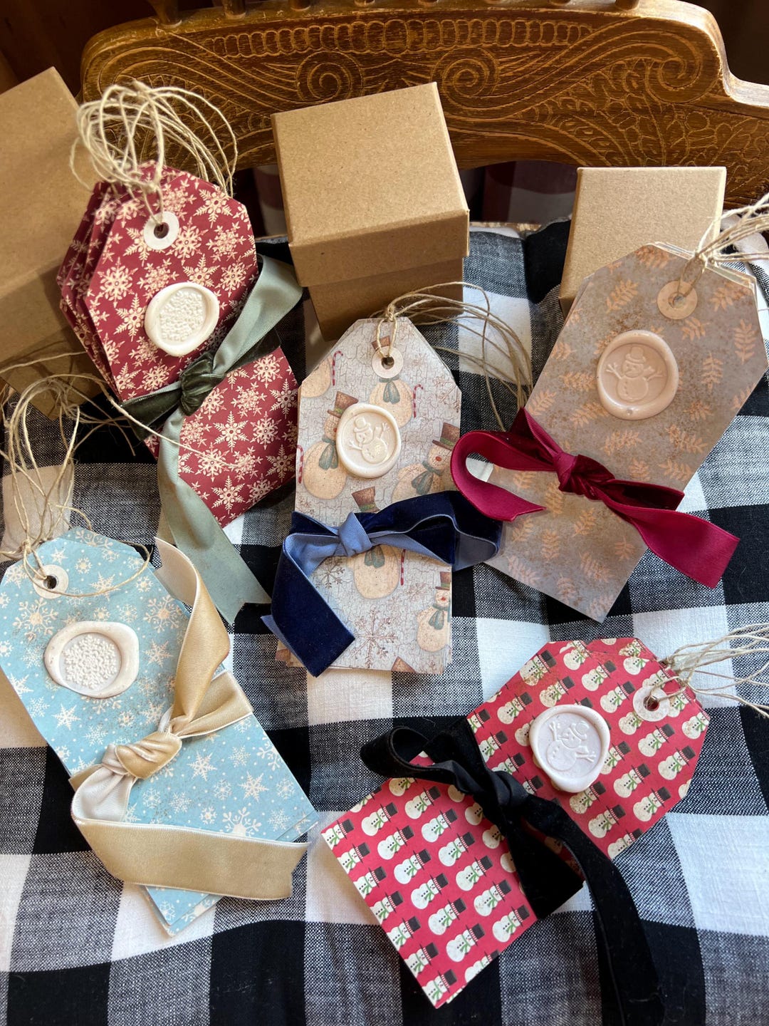 Primitive Christmas Gift Tags. Handmade - Etsy