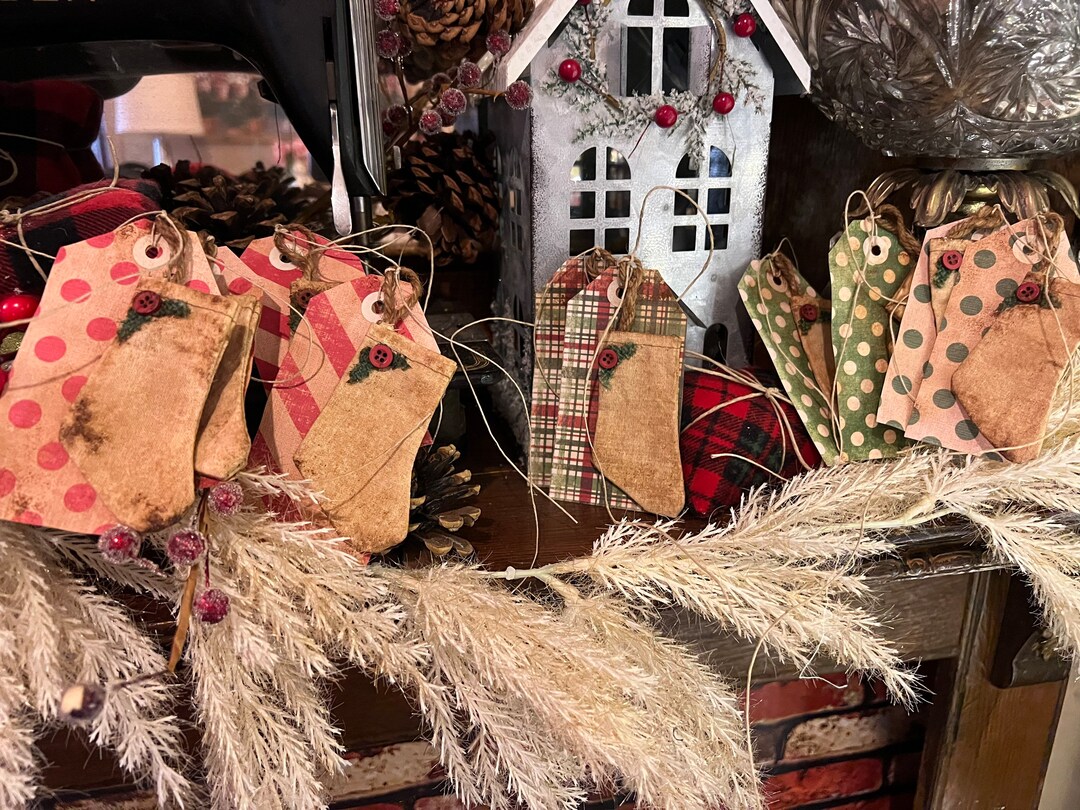 Primitive Christmas Gift Tags. Handmade - Etsy