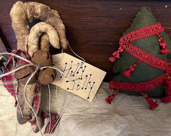 Primitive Christmas Candy Canes and Christmas Tree Bowl Fillers. Handmade
