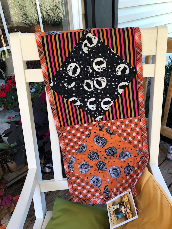 Primitive Halloween Rocking Chair Throw. Handmade