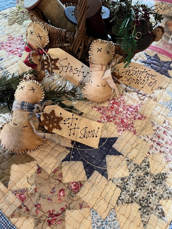 Primitive Snowman’s/Bowl Fillers. Handmade