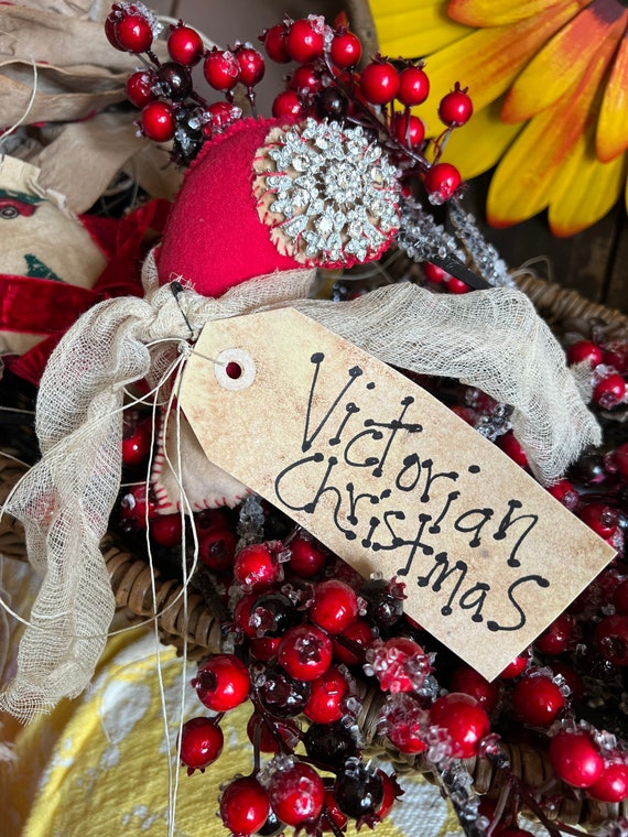 Primitive Christmas Santa Hat. Handmade
