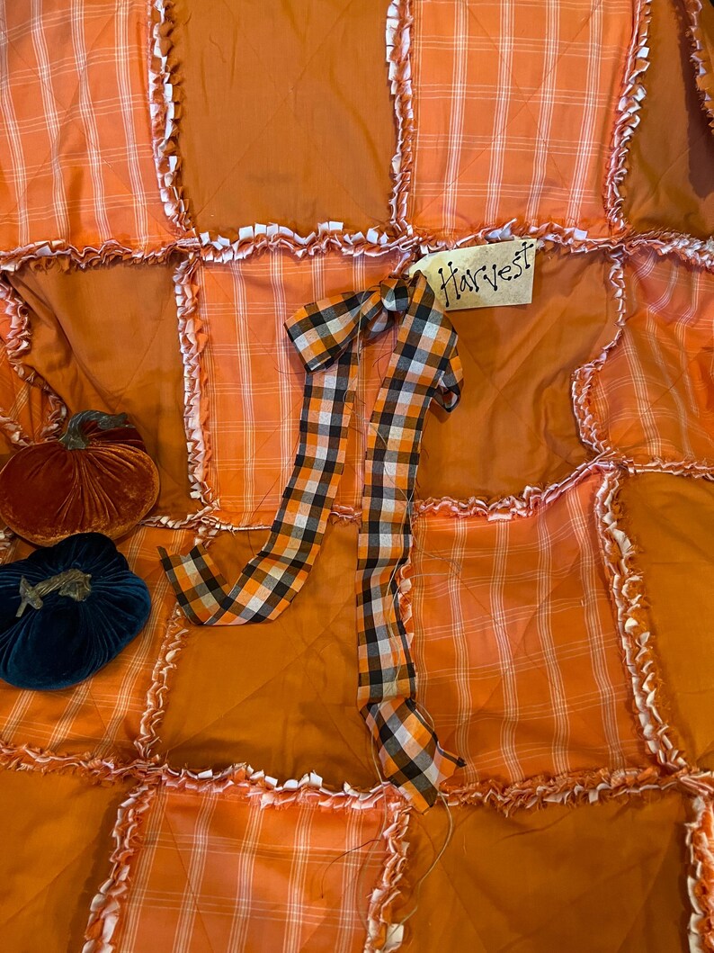 Homespun Fall Rag Quilt. Handmade - Etsy