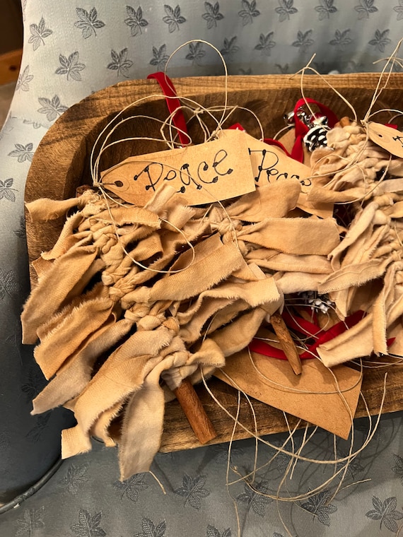 Primitive Christmas Tree Ornaments. Handmade