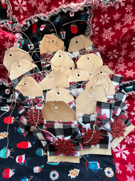 Primitive Christmas Snowflake Tags/Bowl Fillers. Handmade
