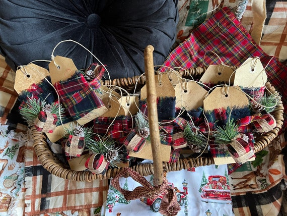 Primitive Christmas Tags/Bowl Fillers. Handmade