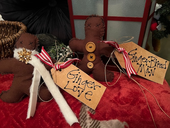Primitive Gingerbread Bowl Fillers. Handmade
