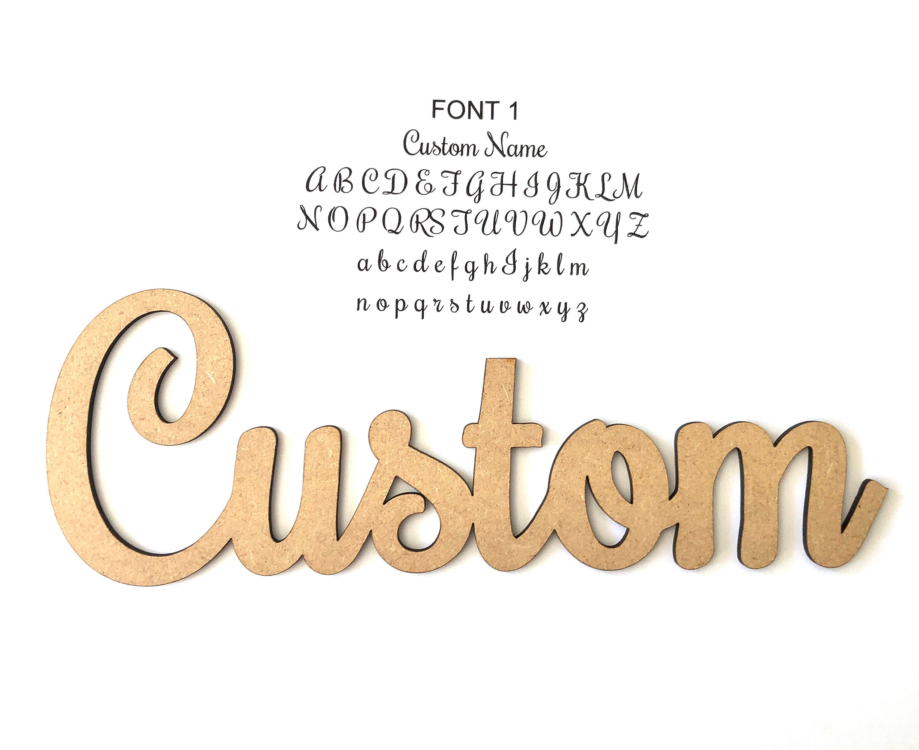 Personalised Script Names/wooden Names/wooden Script Etsy