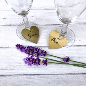 Wedding drink charms in gold acrylic personalised
