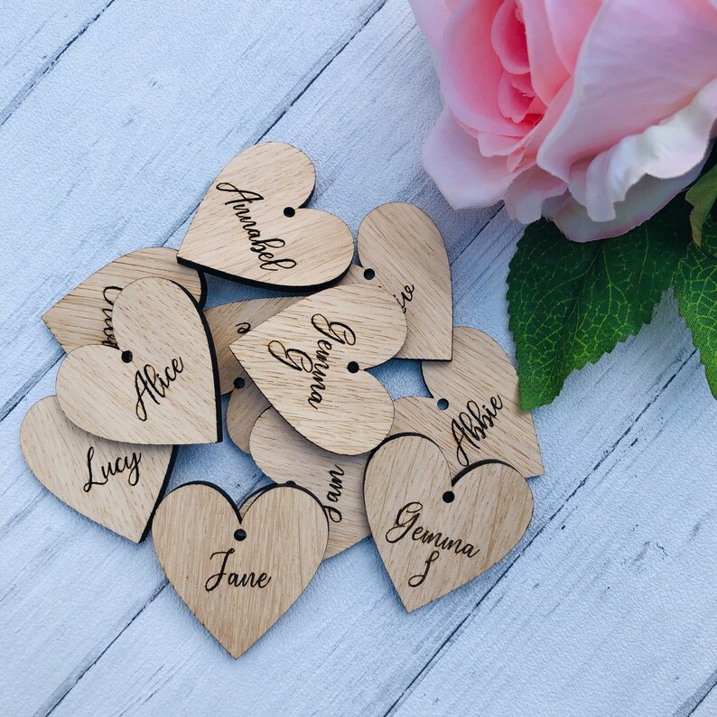 Hen party drink charms in Oak Veneer all personalised just for you