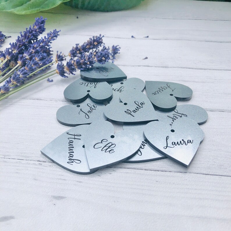 Silver drink charms laser engraved with your personalisation