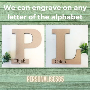 48cm High Large Wooden Letters 6mm, 48cm in height, custom wooden letters UK, wall signs & plaques, wedding sign, personalised large letters