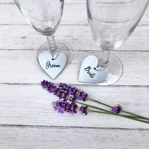 Silver wedding drink charms personalised