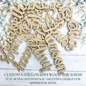 custom names made from wood