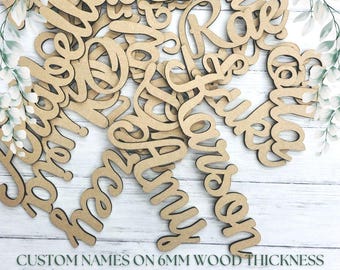 Personalised wooden name signage, nursery decor, custom business logo, various heights and fonts available, 6mm wood thickness for 3D effect