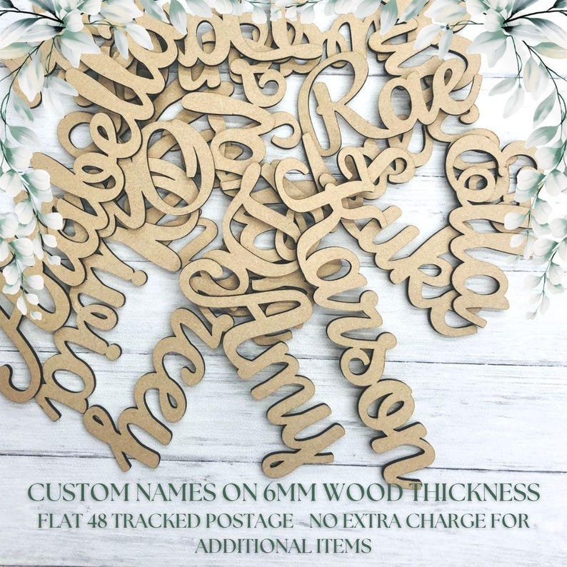 custom names made from wood