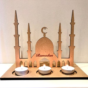 Ramadan 2024 MDF 3.2mm Candle Gift/Ready to decorate/Home Decor Religious/Personalised Gift/unpainted Ramadan Candle holder