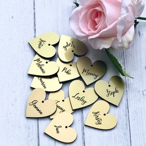 Gold acrylic drink charms laser engraved with your personalisation