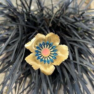 2 1/2"  Brass and Plated Metal Flower on 12" rod