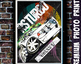 SIZE A4 PERSONALISE IT! ESCORT RS1600i CAR ART PRINT PICTURE 