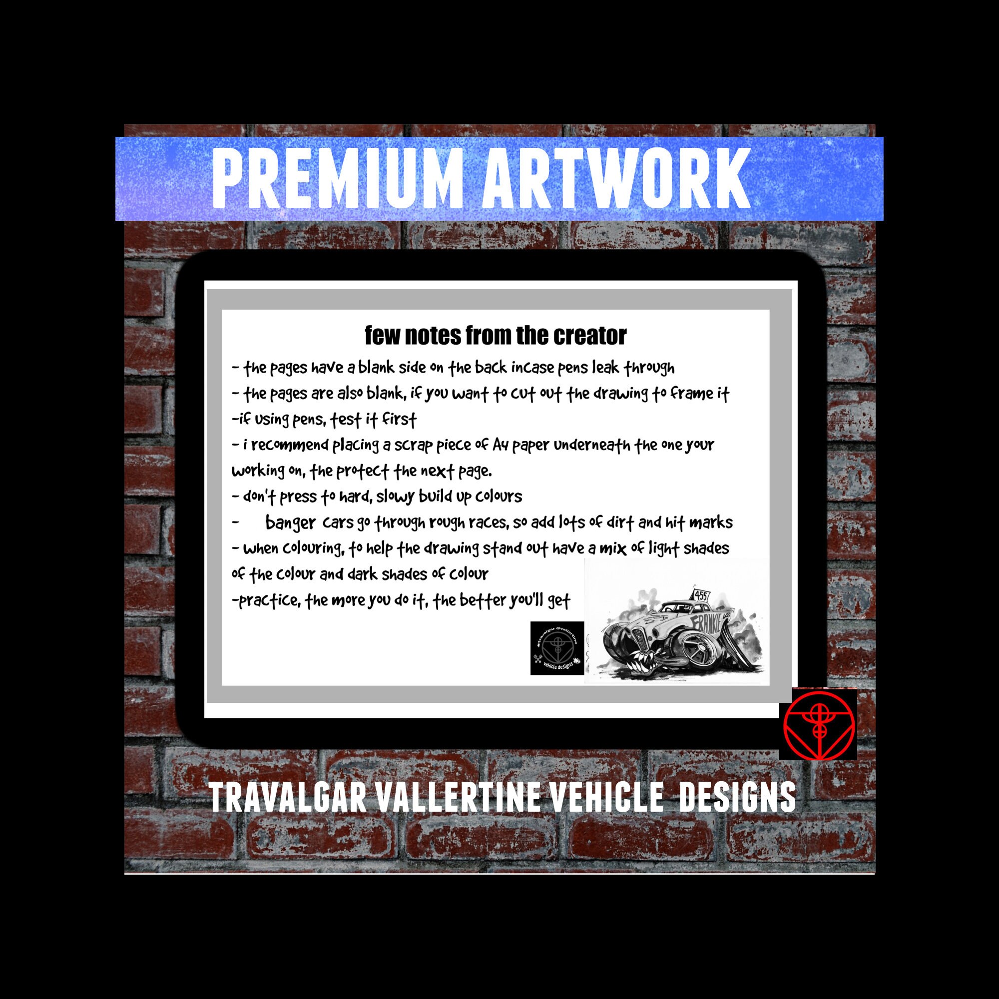 Banger Car Cartoon Colouring Page Featuring Driver Sid - Etsy