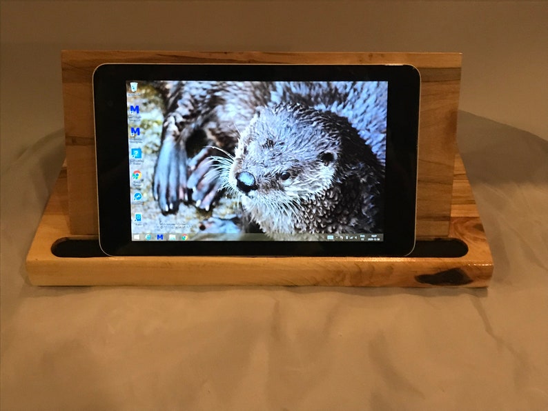 Tablet Computer Stand Made from Wormy Maple, Computer Accessory, Tablet Stand, Tablet Accessory, Free Shipping