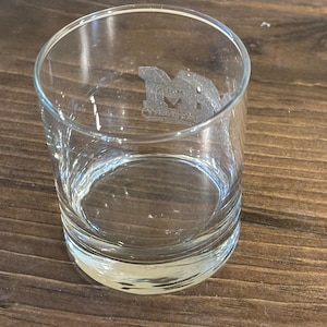 Minneapolis Moline Engraved Glass Tumbler, Drinking Glass, 11 oz