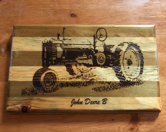 JOHN DEERE MODEL B-Rural Style Boîte aux lettres avec tracteur Topper